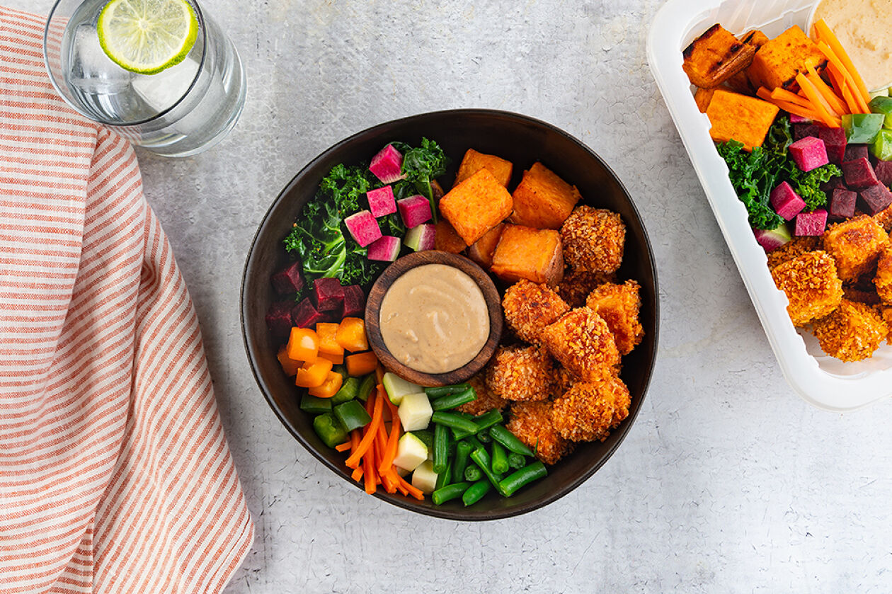 COCONUT-CRUSTED TOFU BUDDHA BOWL