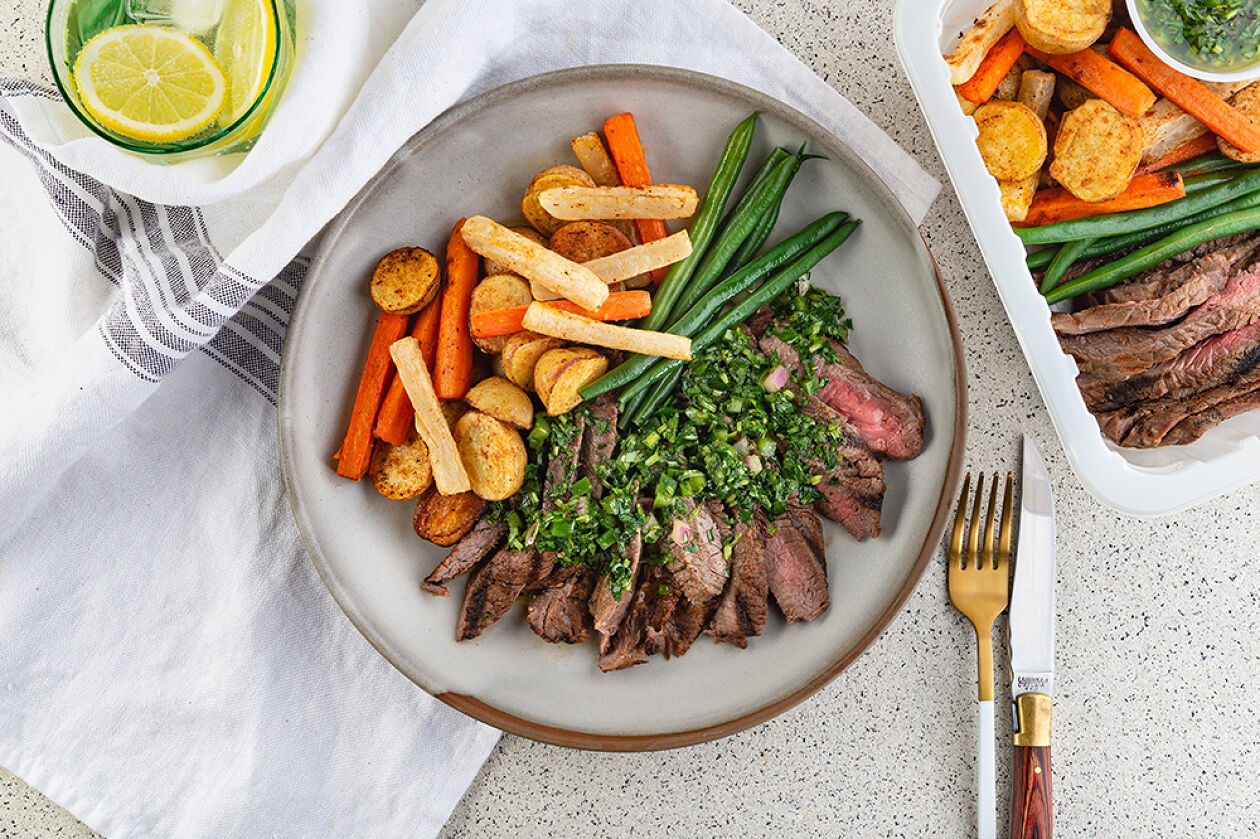 GRILLED STEAK, CHIMICHURRI SAUCE